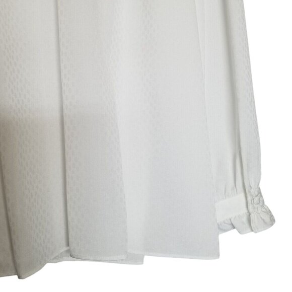 Kate Spade NWT White Fluid Jacquard Ruffle Blouse Womens XL Sheer Classy Classic - Picture 11 of 13